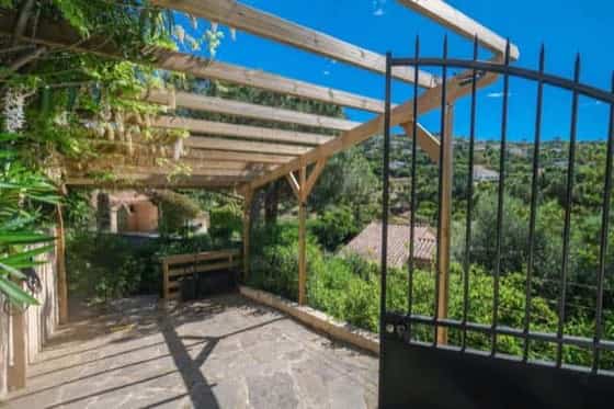 Pergola and garden view