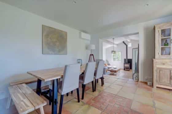 Dining area and living room