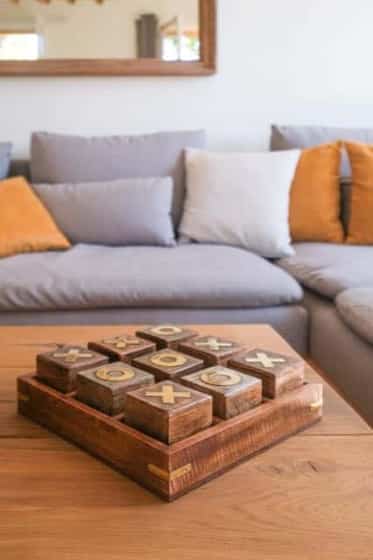 Living room detail with wooden game